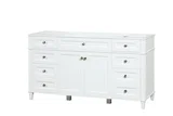 Kensington 59 inch single sink bathroom vanity in Bright White, product view