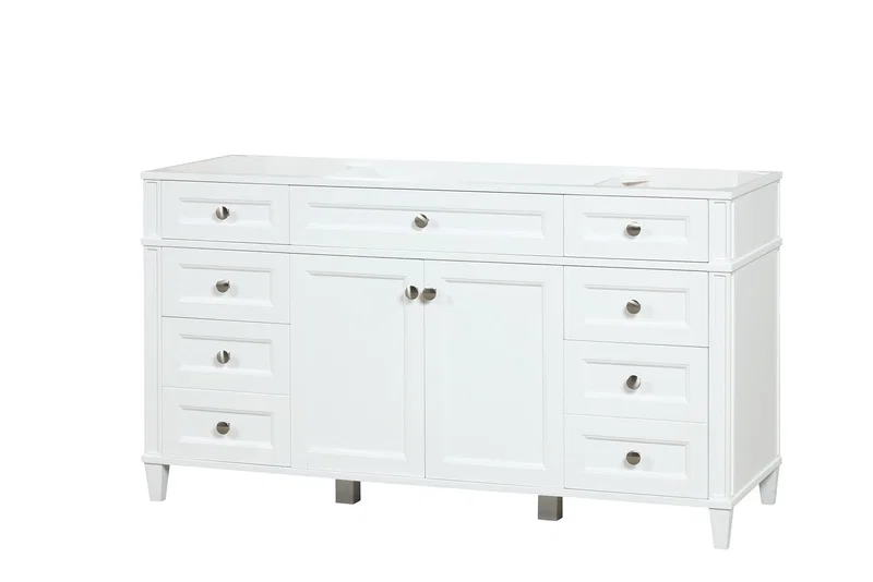 Kensington 59.5" Single Sink Bathroom Vanity in Bright White