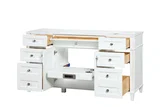 Kensington 59 inch single sink bathroom vanity in Bright White, product view