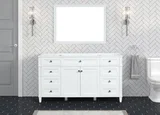 Kensington 59 inch single sink bathroom vanity in Bright White, product view