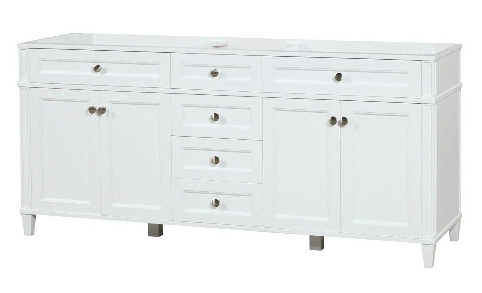 Kensington 72 inch bathroom vanity in Bright White, product view