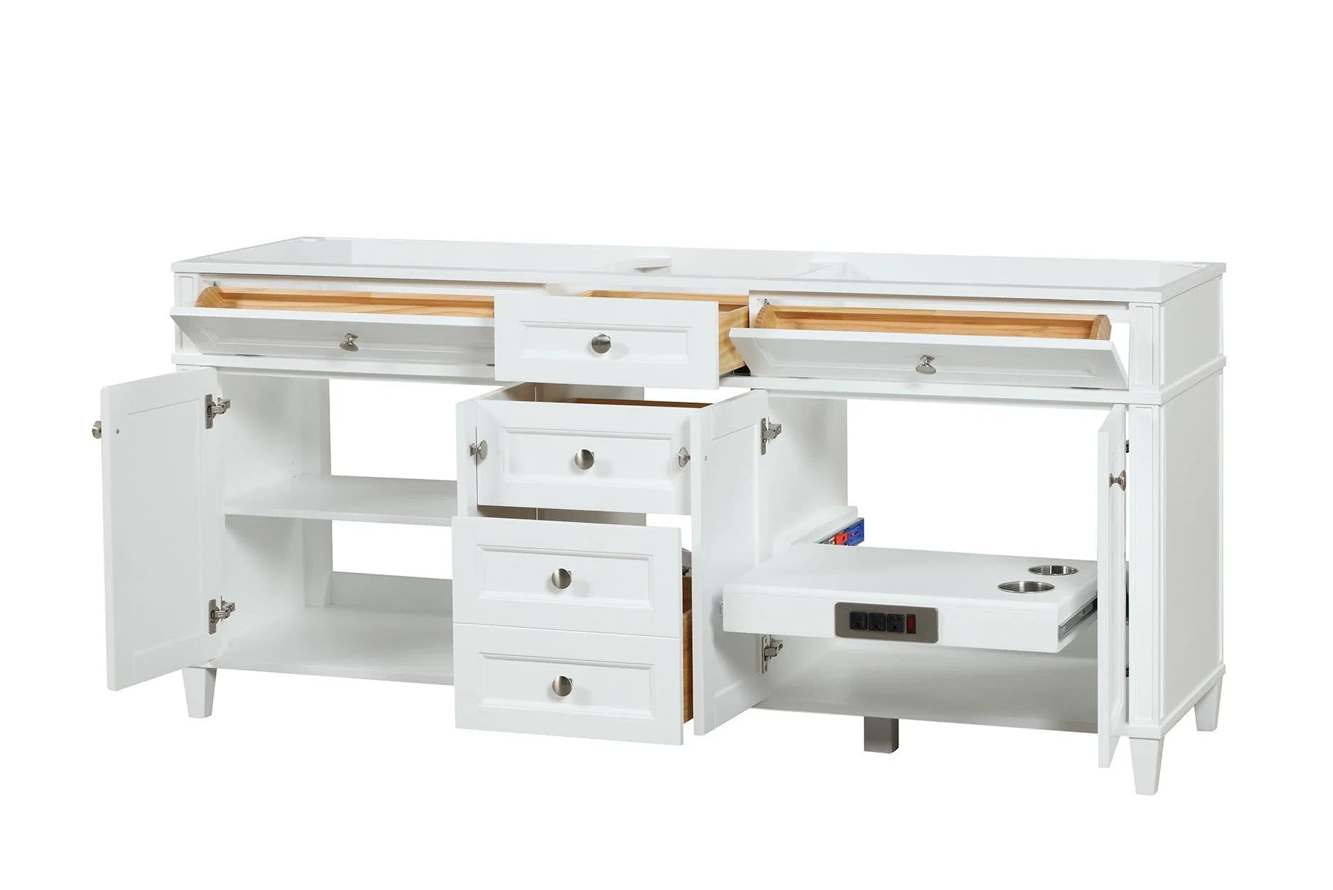 Kensington 72 inch bathroom vanity in Bright White, product view