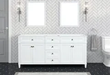 Kensington 72 inch bathroom vanity in Bright White, product view