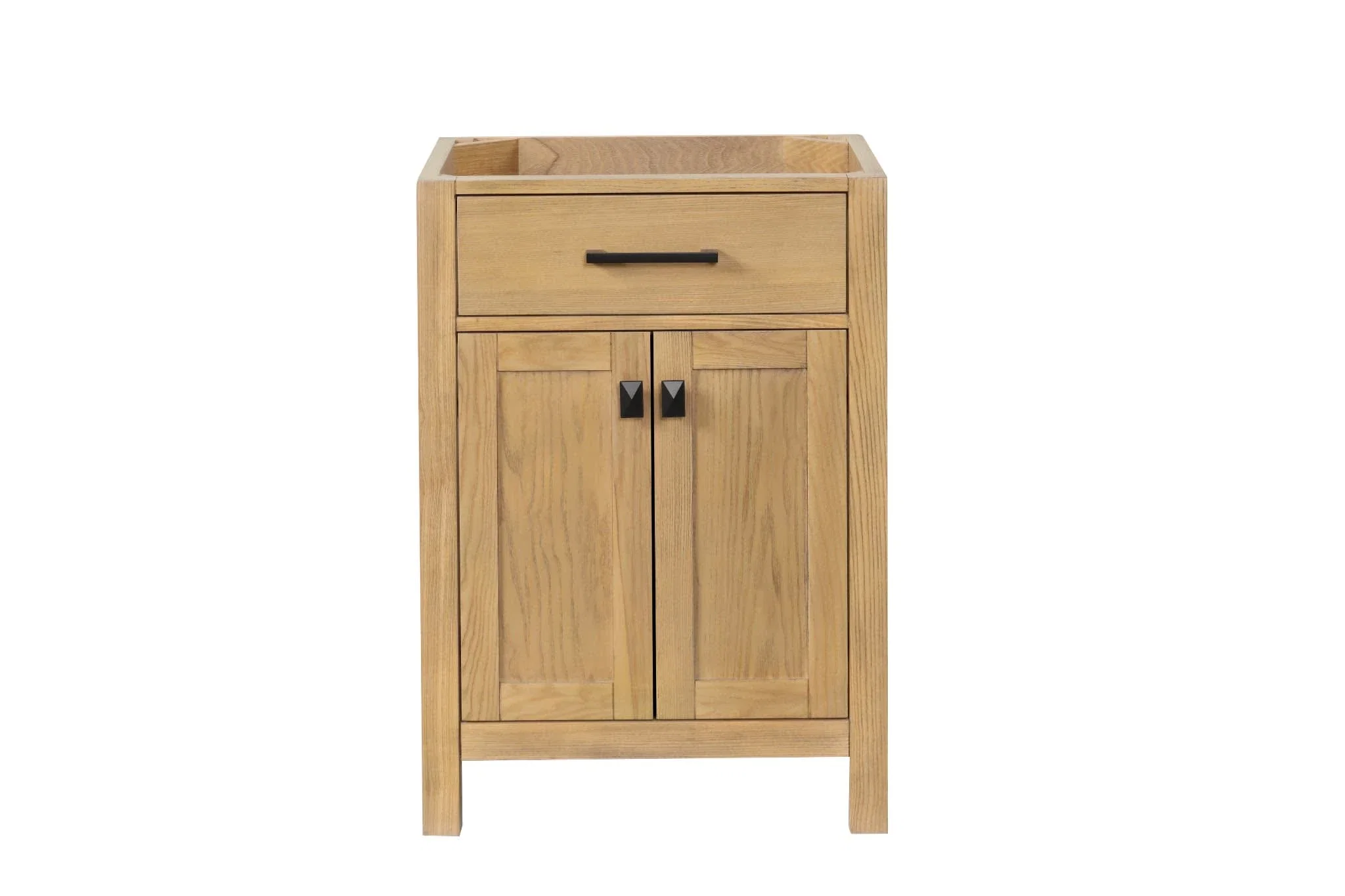 London 24 inch bathroom vanity in Desert Oak, styled in a modern bathroom