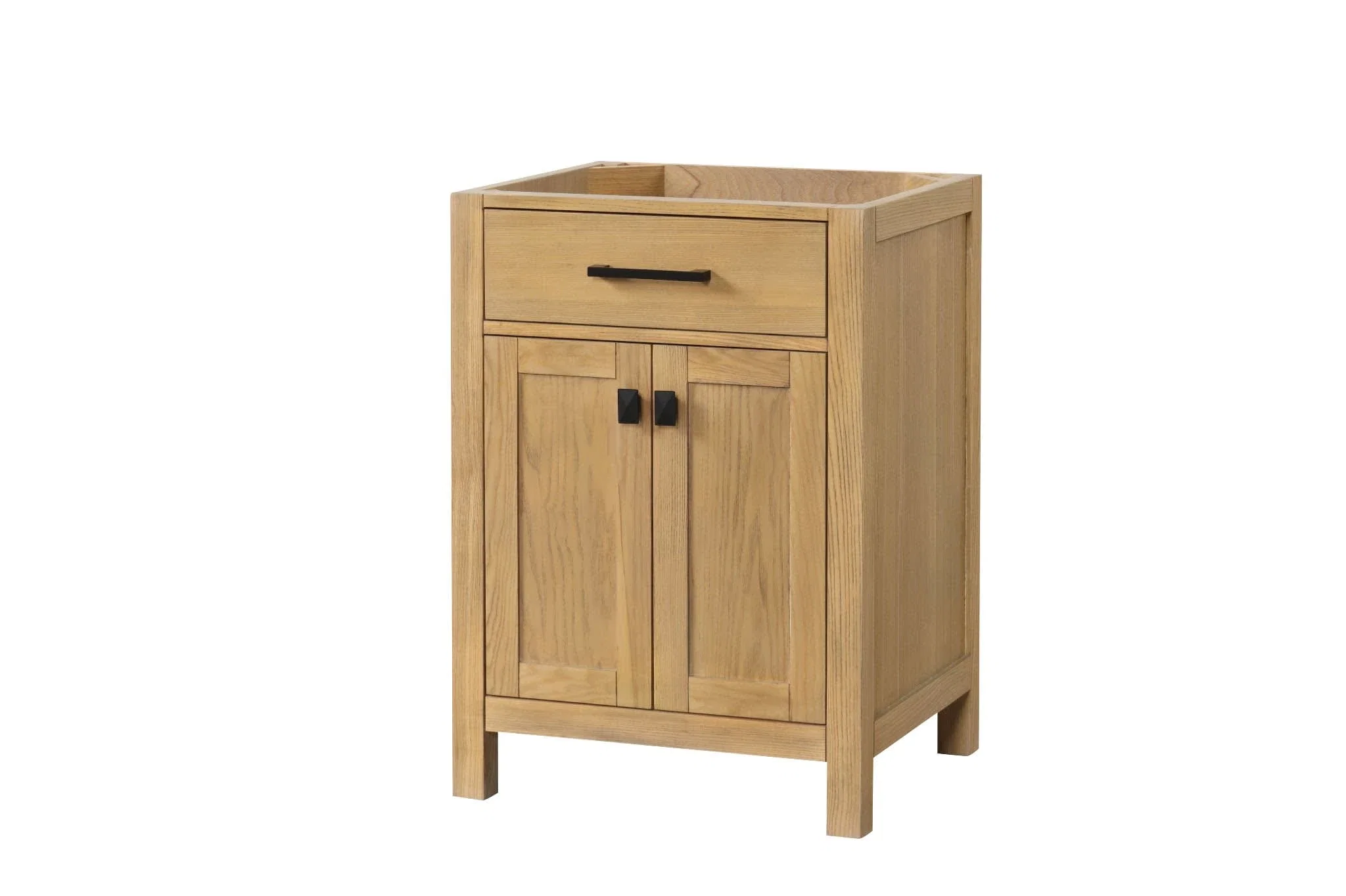 London 24 inch bathroom vanity in Desert Oak, styled in a modern bathroom