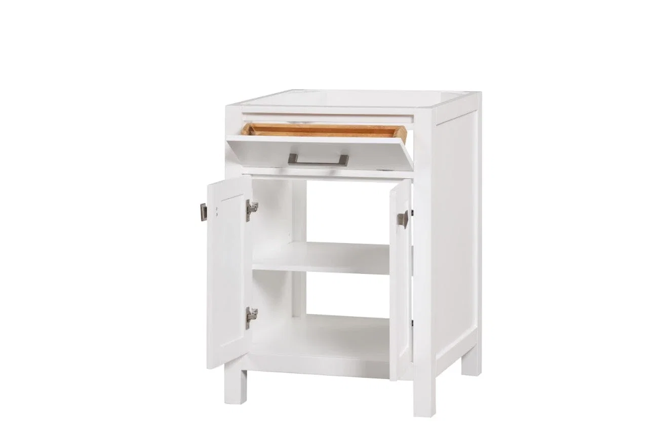 London 24 inch bathroom vanity in Bright White, product view