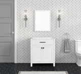 London 30 inch bathroom vanity in Bright White, product view