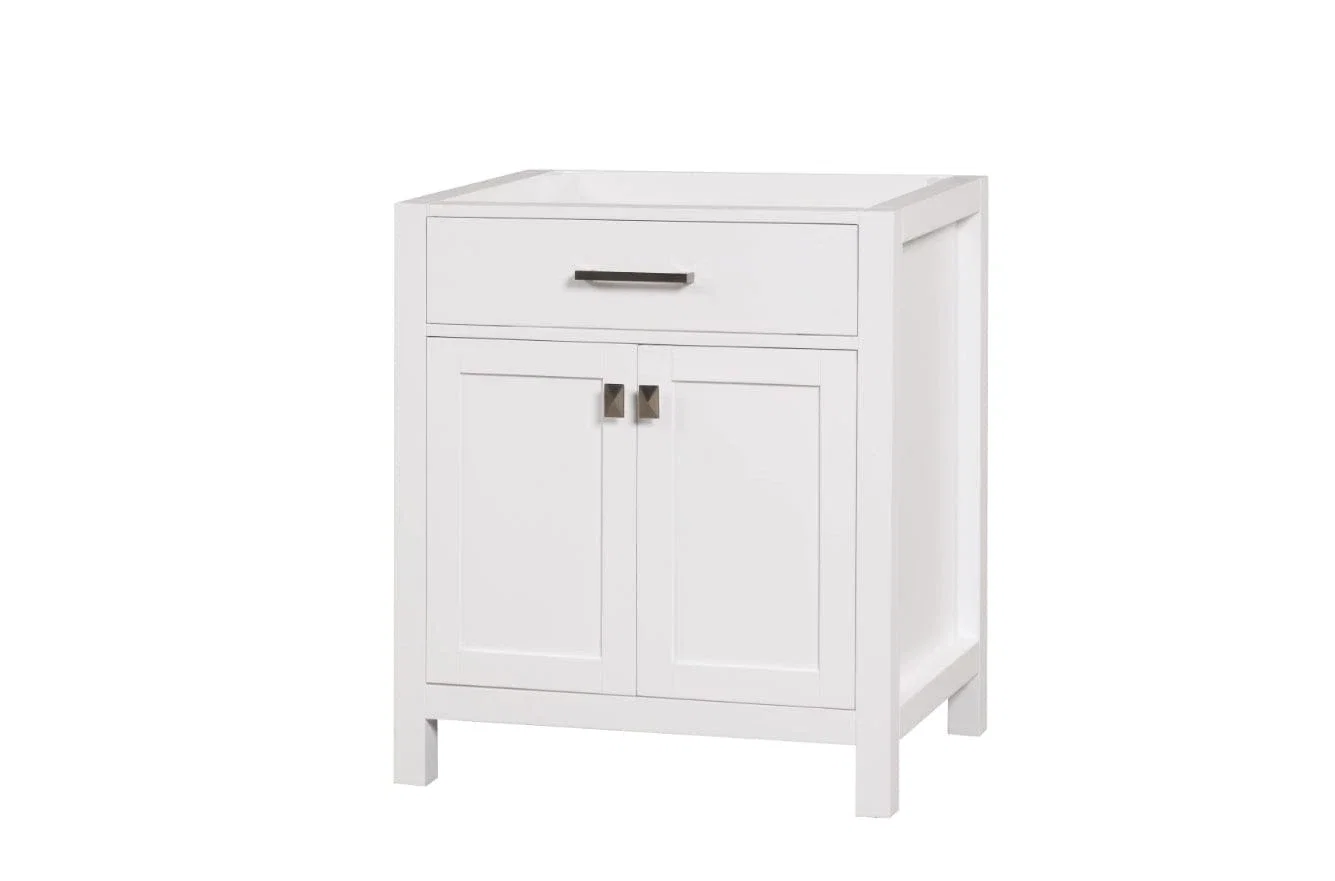 London 30 inch bathroom vanity in Bright White, product view