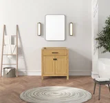 London 30 inch bathroom vanity in Desert Oak, composite view