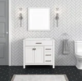 London 36 inch right drawers bathroom vanity in Bright White, product view