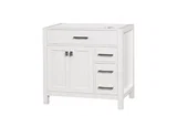 London 36 inch right drawers bathroom vanity in Bright White, product view