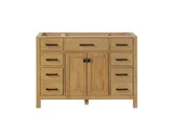 London 48 inch bathroom vanity in Desert Oak, styled in a modern bathroom