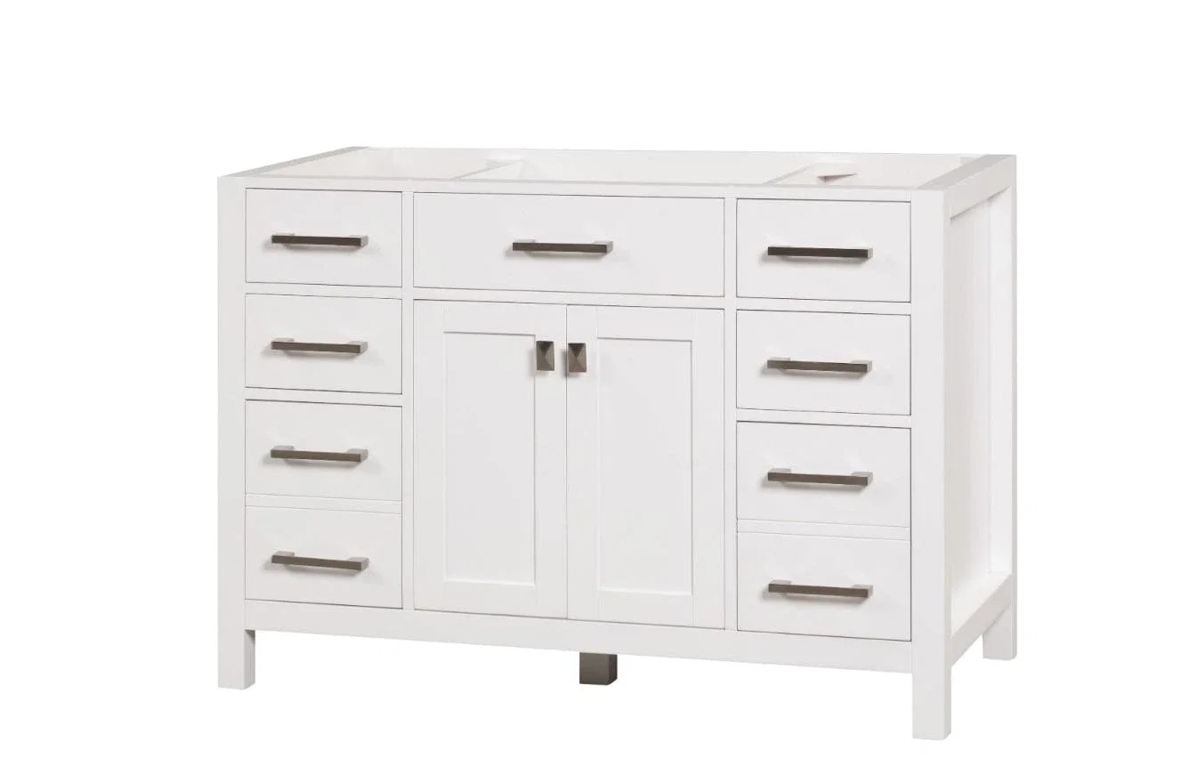 London 48 inch bathroom vanity in Bright White, product view