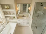 London 48 inch bathroom vanity in Bright White, render view