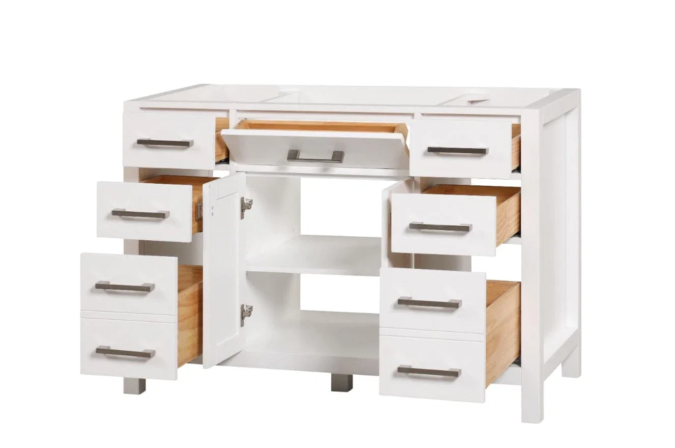 London 48 inch bathroom vanity in Bright White, product view