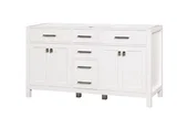 London 60 inch double sink bathroom vanity in Bright White, product view