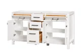 London 60 inch double sink bathroom vanity in Bright White, product view