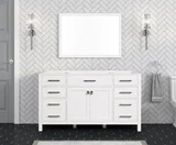 London 60 inch single sink bathroom vanity in Bright White, product view
