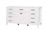 London 60 inch single sink bathroom vanity in Bright White, product view