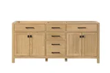 London 72 inch bathroom vanity in Desert Oak, styled in a modern bathroom