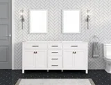 London 72 inch bathroom vanity in Bright White, product view