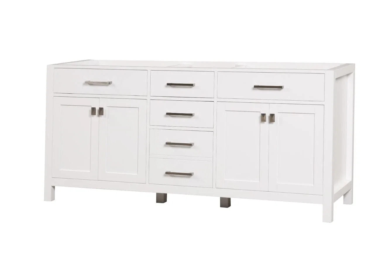 London 72 inch bathroom vanity in Bright White, product view