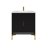Oxford 30 inch bathroom vanity in Black, front view