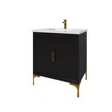 Oxford 30 inch bathroom vanity in Black, angled view