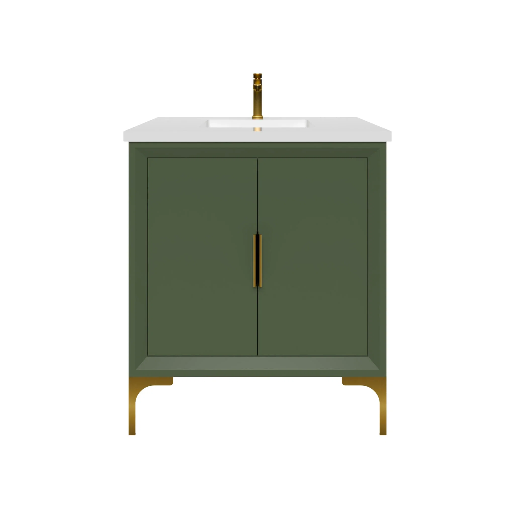 Oxford 30 inch bathroom vanity in Sage Green, front view