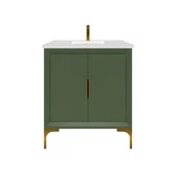 Oxford 30 inch bathroom vanity in Sage Green, front view