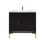 Oxford 36 inch bathroom vanity in Black, front view