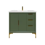 Oxford 36 inch bathroom vanity in Sage Green, front view