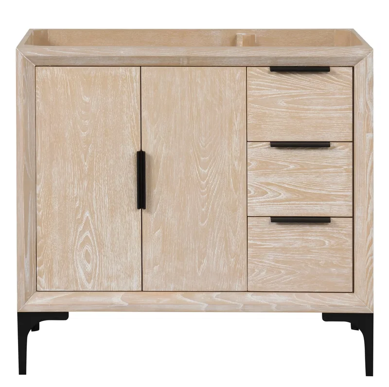 Oxford 35.5" Bathroom Vanity in Whitewashed Ash