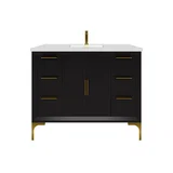 Oxford 42 inch bathroom vanity in Black, front view