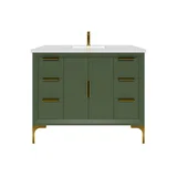 Oxford 42 inch bathroom vanity in Sage Green, front view
