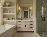 Oxford 42 inch bathroom vanity in Whitewashed Ash, render view