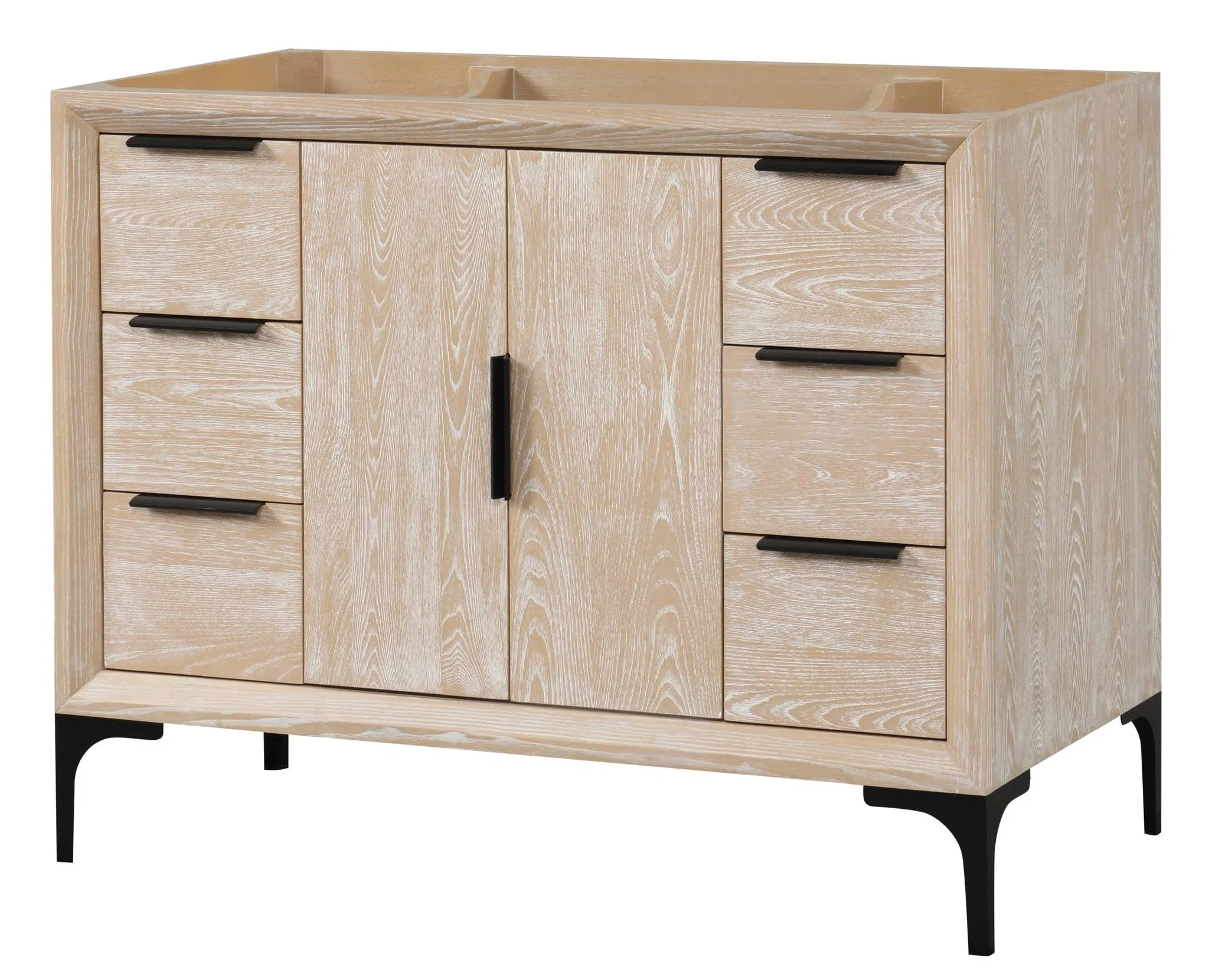 Oxford 42 inch bathroom vanity in Whitewashed Ash, product view