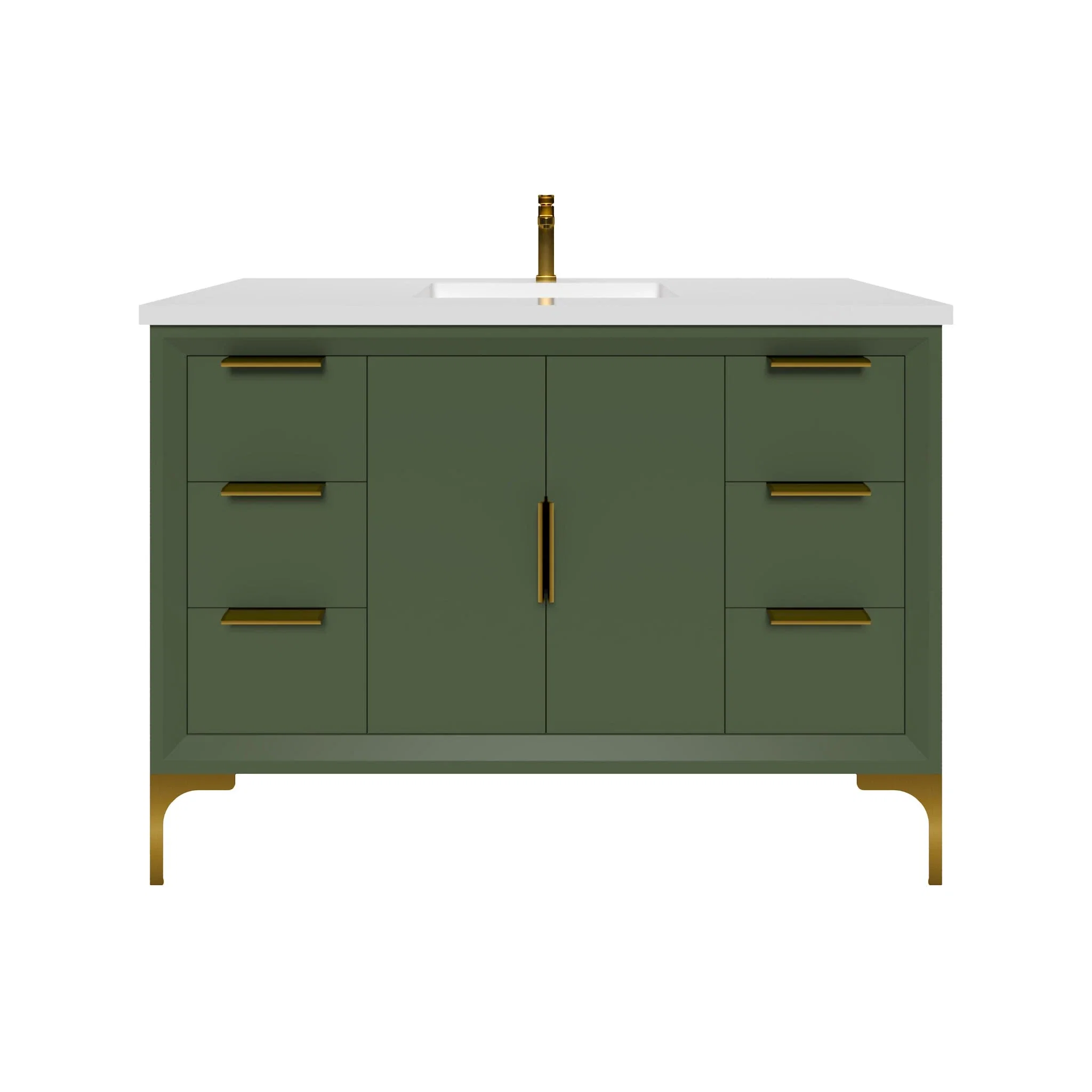 Oxford 48 inch bathroom vanity in Sage Green, front view