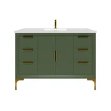 Oxford 48 inch bathroom vanity in Sage Green, front view