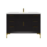 Oxford 48 inch bathroom vanity in Black, front view
