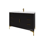 Oxford 48 inch bathroom vanity in Black, angled view