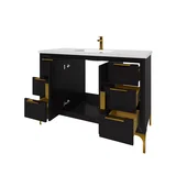 Oxford 48 inch bathroom vanity in Black, doors open