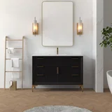 Oxford 48 inch bathroom vanity in Black, styled in a modern bathroom