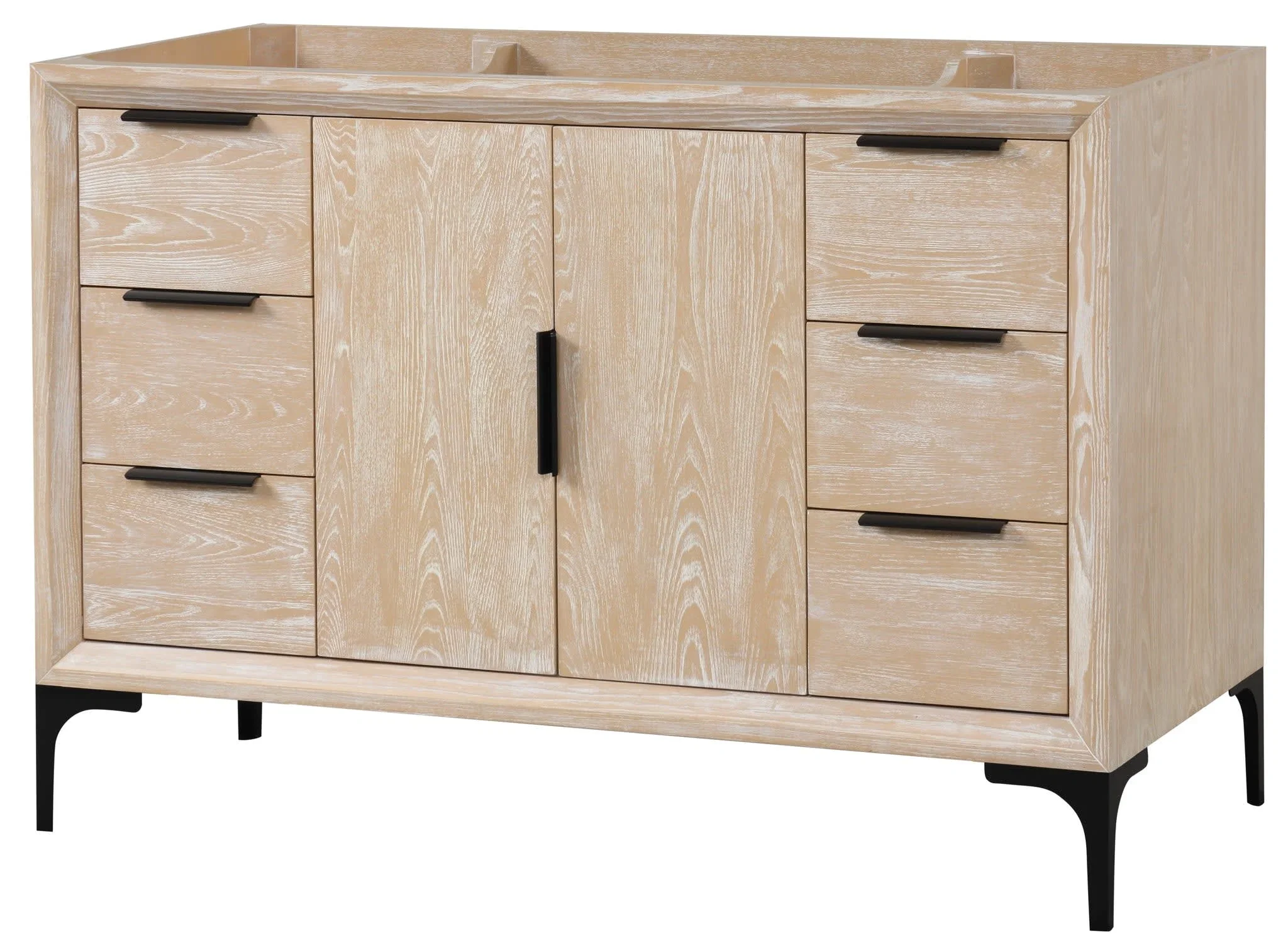 Oxford 48 inch bathroom vanity in Whitewashed Ash, product view