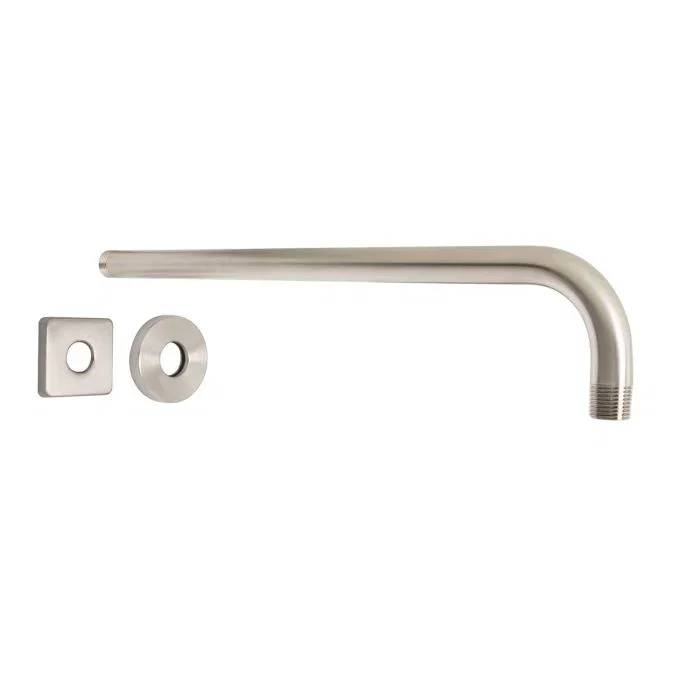 15" Shower Arm & Flange — PVD Satin Nickel
