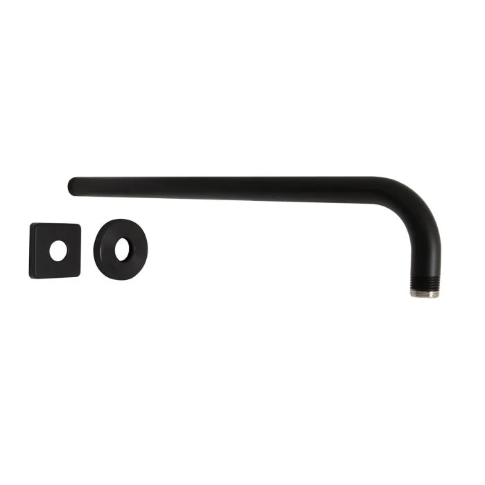 15" Shower Arm & Flange — Matte Black