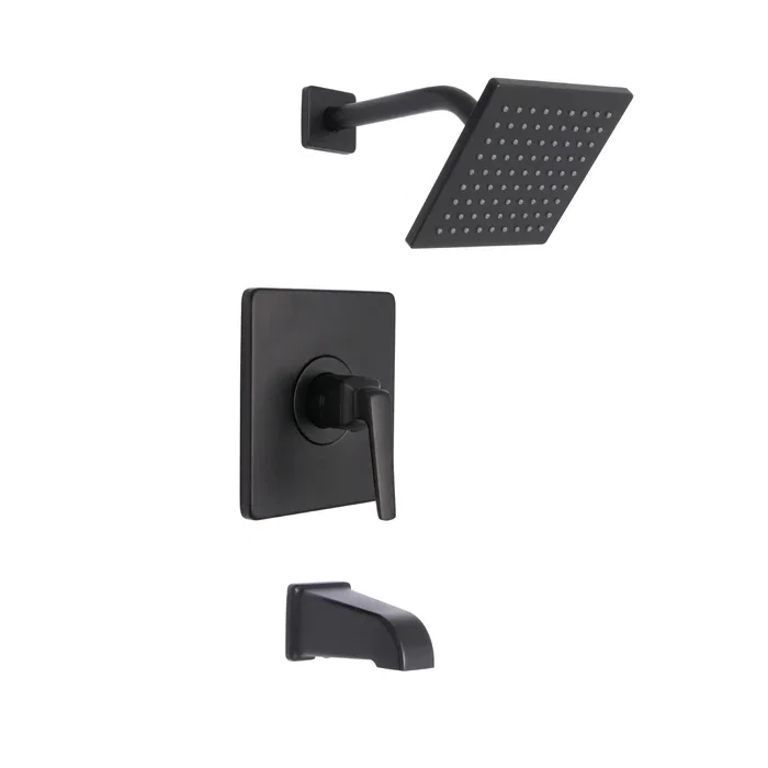 Delmere Tub and Shower — Matte Black