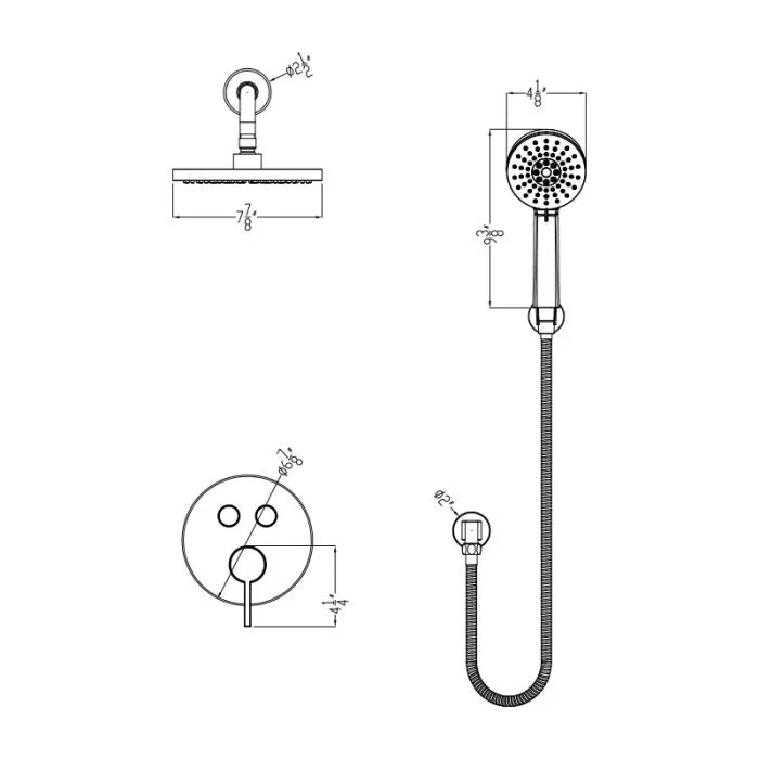 Push Button Shower — Chrome