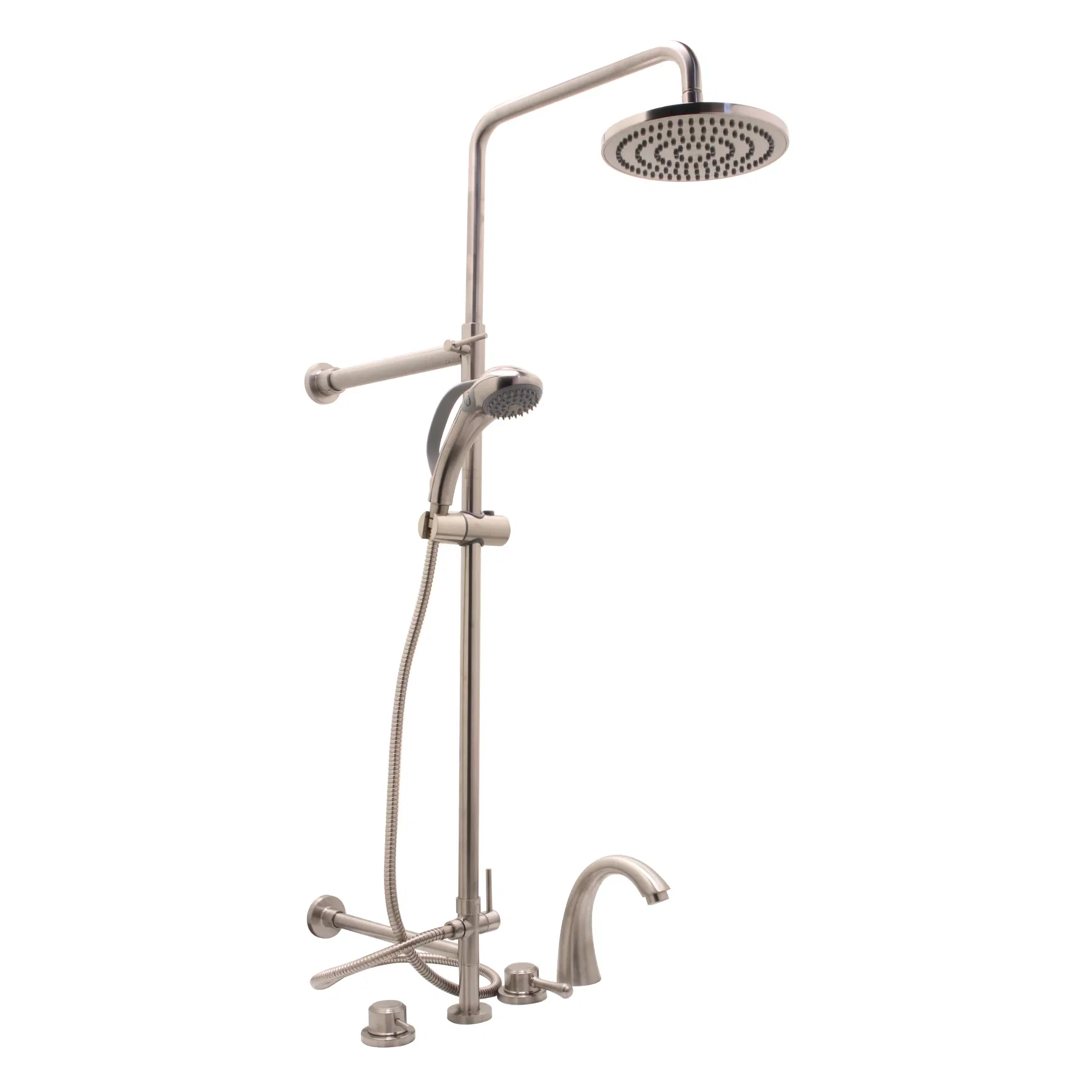 Tub Filler With Shower — PVD Satin Nickel