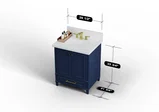 Windsor 30 inch bathroom vanity in Navy Blue, studio render